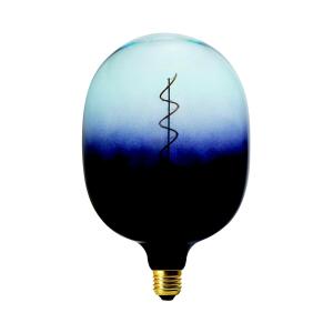 Bombilla con filamento LED azul oscuro y azul claro.
