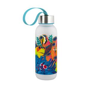 Botella 42 cl  azul acero  22 x 6 x 6 cm