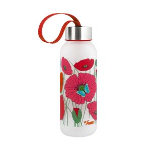 Botella 42 cl  rojo acero  22 x 6 x 6 cm