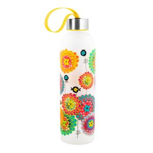 Botella 80 cl  amarillo poliéster  25 x 7 x 7 cm