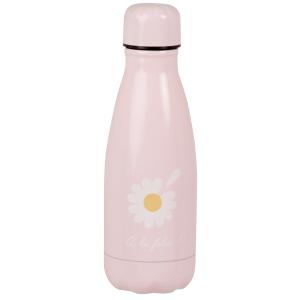 Botella de acero inoxidable rosa y blanca de 0,350 L