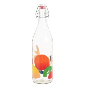 Botella de cristal con motivos multicolores 1 l