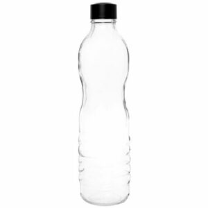 Botella de cristal con tapón negro 0,75 l