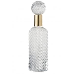 Botella   tapón decorativo relieve cristal transparente Alt…