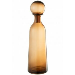 Botella   tapón liso decorativo alto cristal marrón Alt. 44…