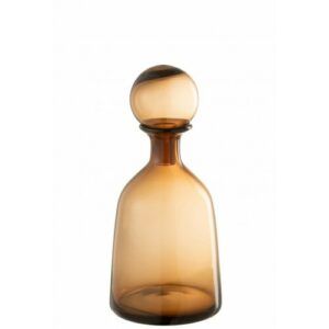 Botella   tapón liso decorativo bajo cristal marrón Alt. 33…