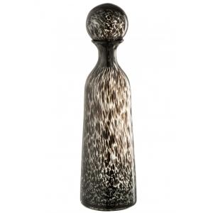 Botella   tapón manchas decorativo alto cristal negro Alt.…