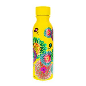 Botella termo 60 cl  amarillo silicona  24 x 7 x 7 cm