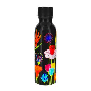 Botella termo 60 cl  negro silicona  24 x 7 x 7 cm