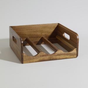 Botellero apilable de madera de acacia