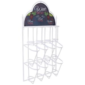 Botellero de pared de metal para 8 botellas 53x17x90h cm