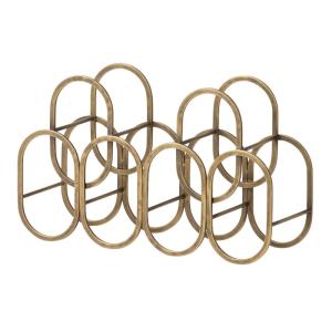 Botellero dorado de metal 51x17x30cm