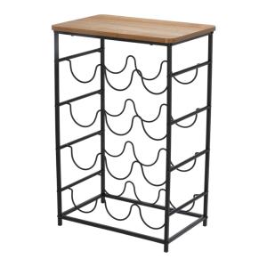 Botellero en metal negro de 40 cm