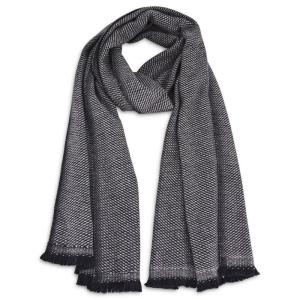 Bufanda de cachemira y lana gris plateado / antracita 40 x…