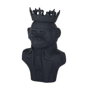 Busto negro de mono con corona Alt. 37