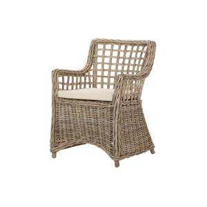 Butaca con cojin ratan marron 64x62x87 cm