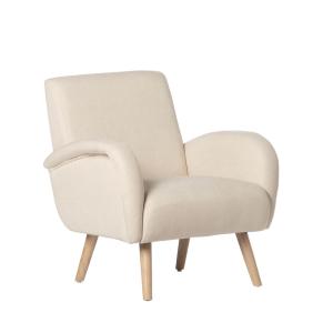 Butaca de lectura de poliéster beige 73 x 82