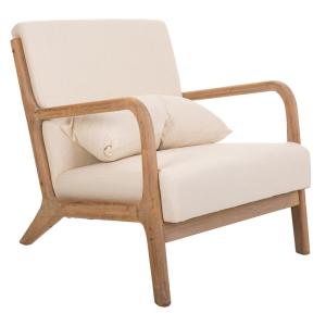 Butaca de madera marrón 66x85x74 cm