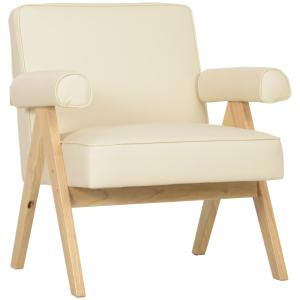 Butaca de salón 73x70x80 cm crema