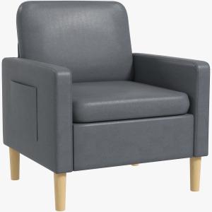 Butaca de salón 73x79x87 cm gris