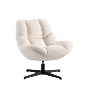 Butaca giratoria de Poliéster beige 77 x 86