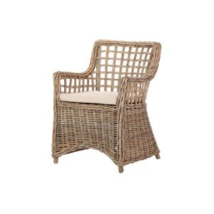 Butaca marron de ratán 64x62x87cm