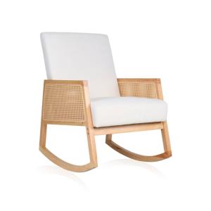 Butaca Mecedora madera, crema, 65 x 98 x 82