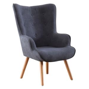 Butaca nórdica respaldo capitoné tejido gris