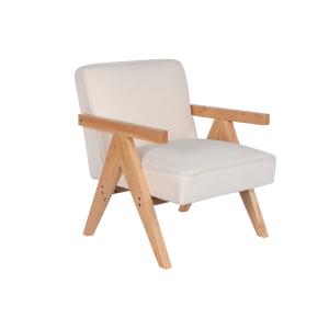 Butaca poliester madera borreguito blanco 64x66x79cm