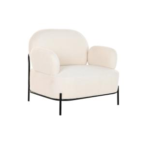 Butaca poliester metal borreguito blanco 86x74x77cm