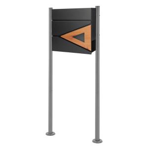 Buzón con soporte antracita 120 cm para exterior con detall…