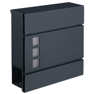 Buzón de correos con cerradura de color gris antracita