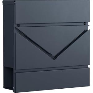 Buzón de correos con cerradura y tapa de color gris antraci…