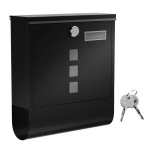 Buzón de correos con cerradura y tapa de color negro