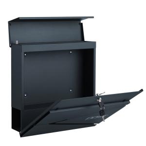 Buzón de pared con diseño moderno de color gris antracita