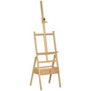 Caballete de pintura 43.5x43x190 cm madera natural