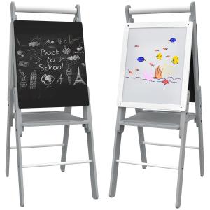 Caballete para niños gris 40 x 56 x 117 cm