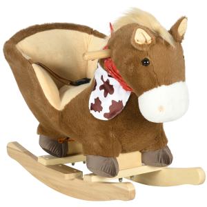 Caballito balancín infantil 60x33x50 cm café