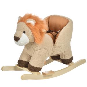 Caballito balancín para bebés 68x35x50 cm marrón
