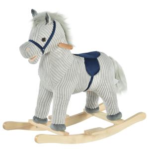 Caballito balancín para bebés 73x35x64 cm azul y gris