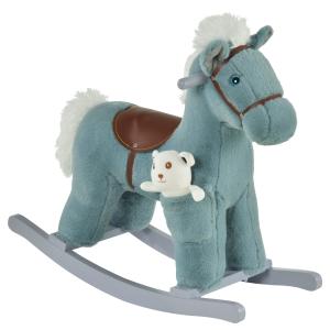 Caballito balancín para niños 65x26x55 cm azul