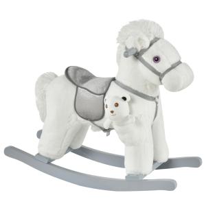 Caballito balancín para niños 65x26x55 cm blanco