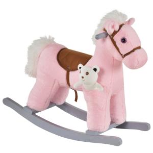 Caballito balancín para niños 65x26x55 cm rosa