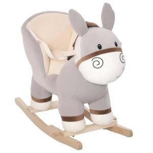 Caballo balancín de bebé 61x34x58 cm gris