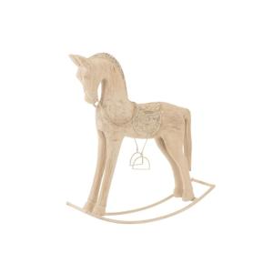 Caballo balancín de madera natural 60*15*64 cm