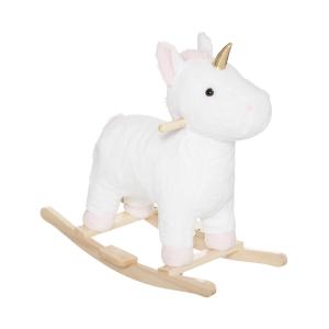 Caballo balancín unicornio blanco y marrón para niños de 18…