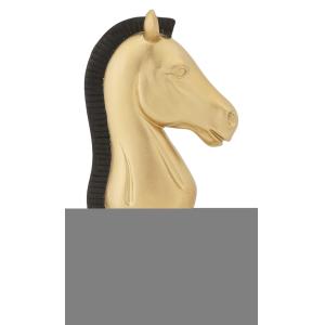 Caballo de ajedrez de resina dorada y negra ø 10,5x8,5x19 c…