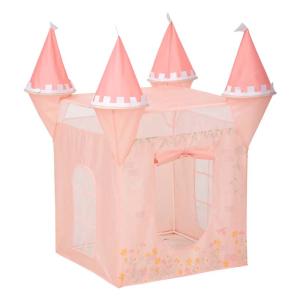 Cabaña de juego castillo poliéster rosa 130x78x78cm