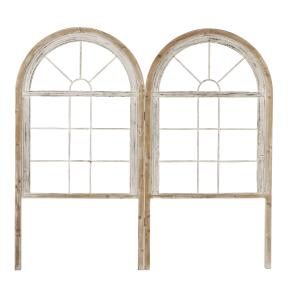 Cabecero 160 ventanas blancas de madera de abeto y metal