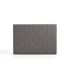 Cabecero ágata para cama de 100 de polipiel gris 115x115x8